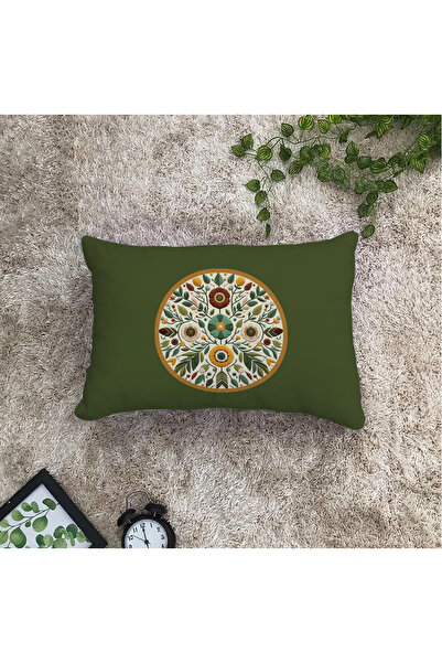 Filamente Double Sided Digital Printing Throw Pillow Cover Embroidery Look Floral Pattern