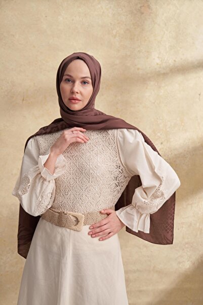 ARMANDA Fiori Jakar Leopar Mix Pattern Shawl - Bitter Brown