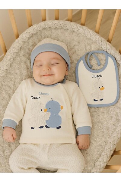 BYS BABY FASHION طقم خروج من المستشفى للأطفال حديثي الولادة من 5 قطع مطرزة بب...
