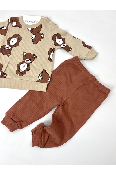 bebekyol Teddy Bear Printed Baby Set