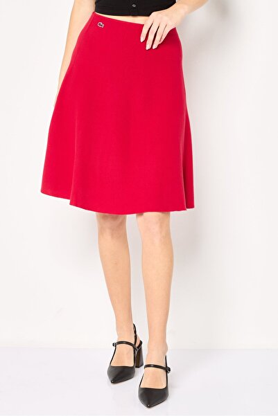 Lacoste Women Embroidered Logo Mini Skirts, Red