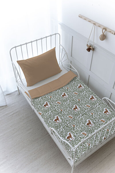 Tuğba Kuğu Organik Baskılı Montessori (100x200 Cm) Yorgan Seti - Iconic Seris...