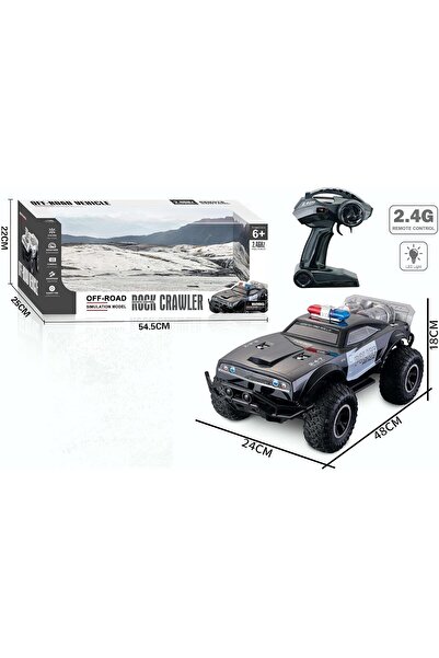 REZZOSS Remote Control Car Toy Speed RC Police Rock Crawler 1:8 2.4GHz Off-Road
