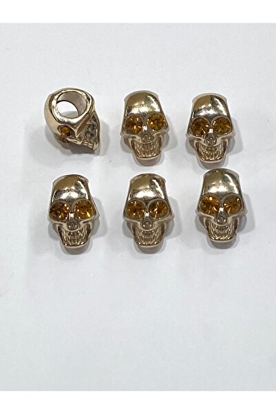 karantuhafiye إكسسوار جمجمة معدنية / إكسسوار رباط / مجموعة من 6 قطع