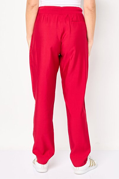 Lacoste Women Regular Fit Embroidered Logo Straight Pants, Red