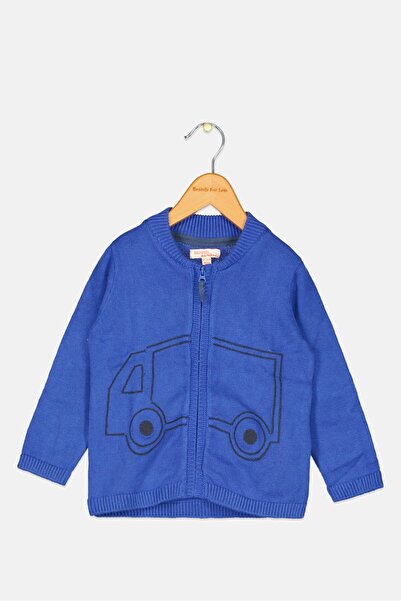 Dp Am سترة مطرزة بأكمام طويلة للبنات الصغار، باللون الأزرق