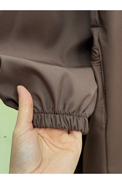 BENAHOLL Roya Belden Bağlamalı Balon Kol Trenç-KN7006 Kahve