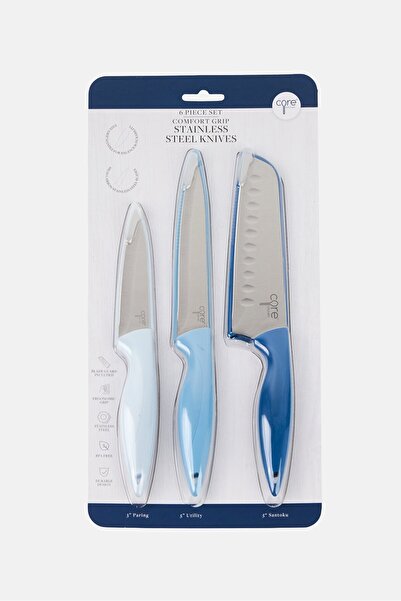 Core Kitchen مجموعة سكاكين دقيقة للغاية مع غمد، مكونة من 6 قطع، متعددة الألوان