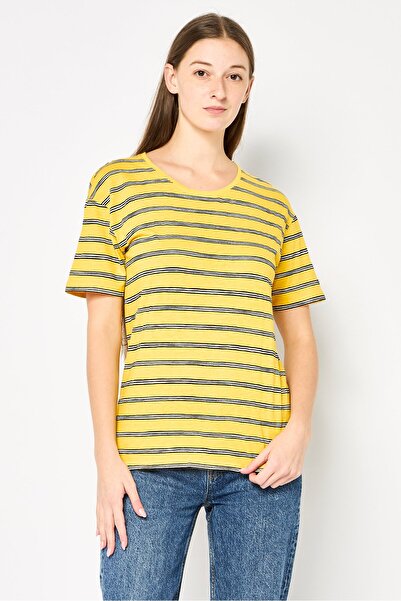 Lacoste Women Crew Neck Short Sleeve Stripe T-Shirts, Multicolor