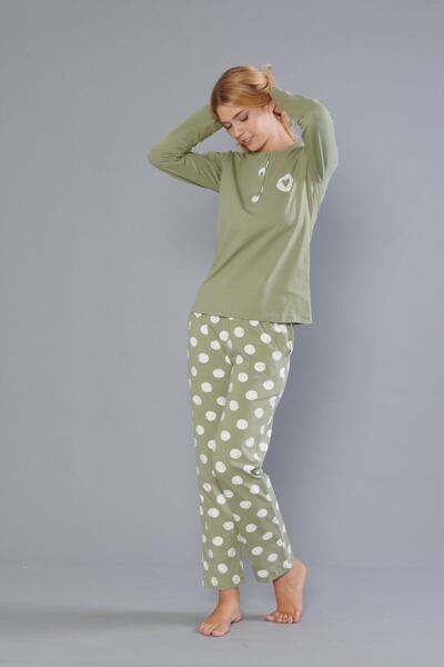 DOWRY Women's 100% Cotton Long Sleeve Pajamas Set 09-270