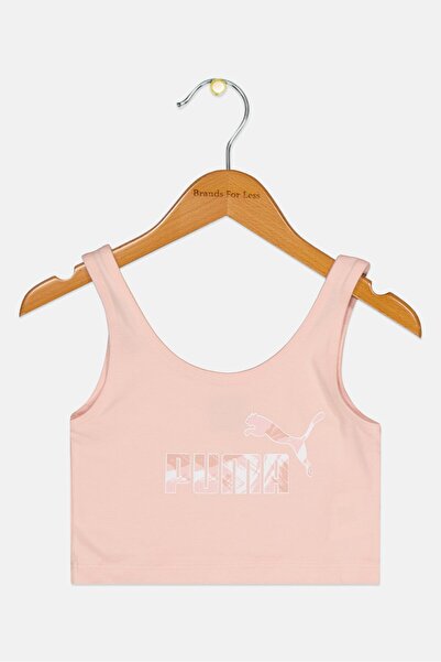 Puma Kids Girl Brand Logo Sleeveless Top, Peach