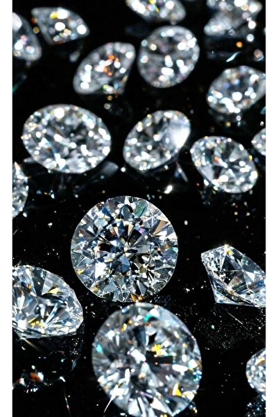 özkacar PARILDAYAN ELMASLAR 1 Ev Duvar Salon Güzellik Salonu Ofis Dükkan Dekarasyon Kanvas Tablo