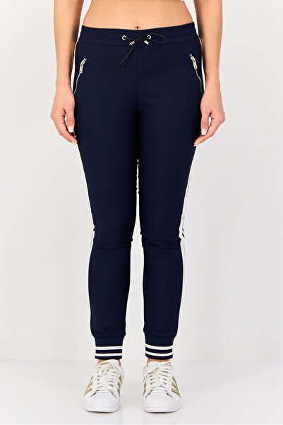 Reiko Women Street Fit Solid Jogger Pants, Navy
