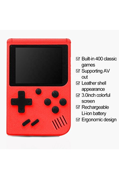 Generic Gift for Kids 3.0 Inch Video Game Players Built-in 400 Games XH-168 Handheld Controller Video Game C