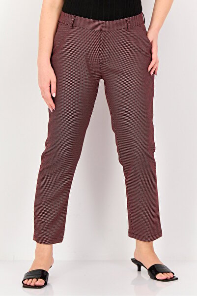 Reiko Women Cigarette Fit Allover Print Straight Leg Pants, Multicolor