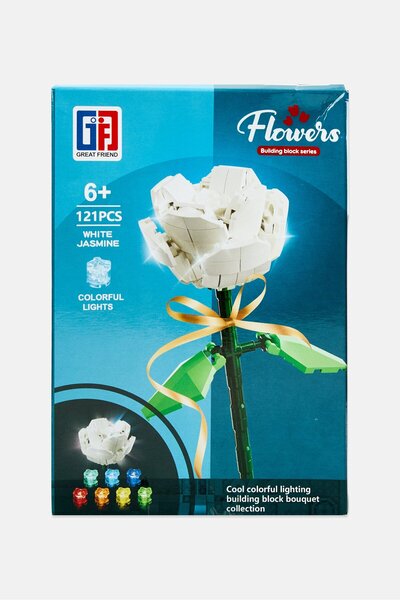 Woma Toys مكعبات بناء باقة زهور الياسمين البيضاء، ١٢١ قطعة