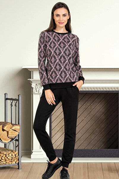 Alperi Winter Patterned Thick Pajama Set Jacquard Fabric 79-24