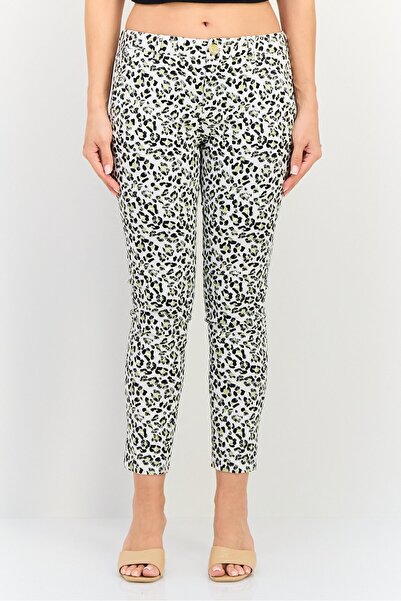 Reiko بنطلون تشينو نسائي بقصة مستقيمة وطبعة كاملة، متعدد الألوان