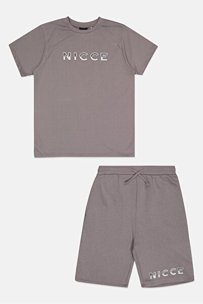 Nicce Kids Boy 2 Pieces Printed Short Sleeve T-Shirt And Shorts Set, Ash Grey