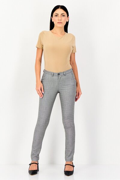 Reiko Women Regular Fit Metallic Straight Leg Pants, Grey