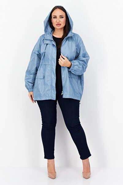 Gerry Weber Women Hooded Long Sleeve Soft Shell Jacket, Blue