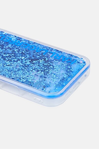 Karl Lagerfeld iPhone 16 Pro Liquid Glitter Protective Case, Blue
