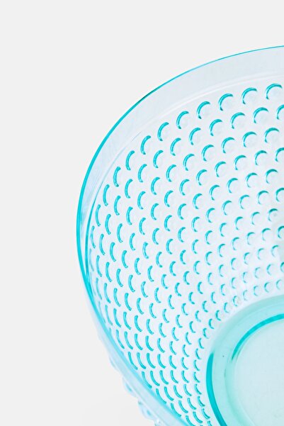 Gibson Home 5 Pieces Plastic Bubble Textured Bowl Set, Light Blue