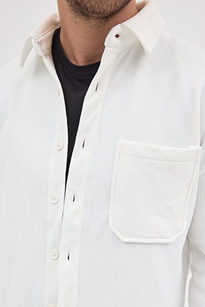 CLIPMAN Чоловічий Regular Fit з еластаном, з флісовою підкладкою, куртка з тканини Ottoman, сорочка