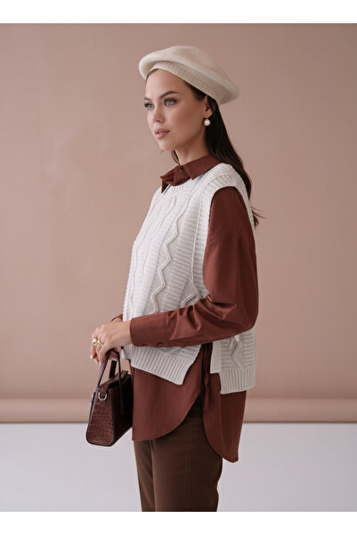 hayal giyim Knitted Side Tie Sweater