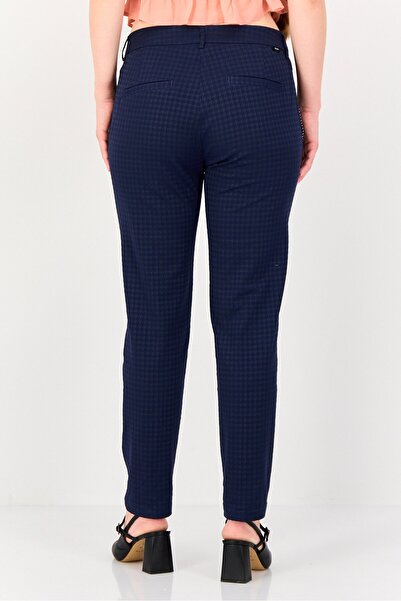 Reiko Women Cigarette Fit Microgrid Dress Pants, Navy