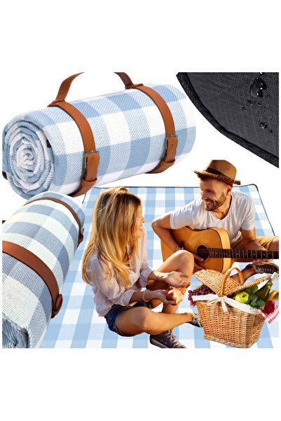 Other Pătură de picnic impermeabilă pentru grădină 200x200 cm - albastră
