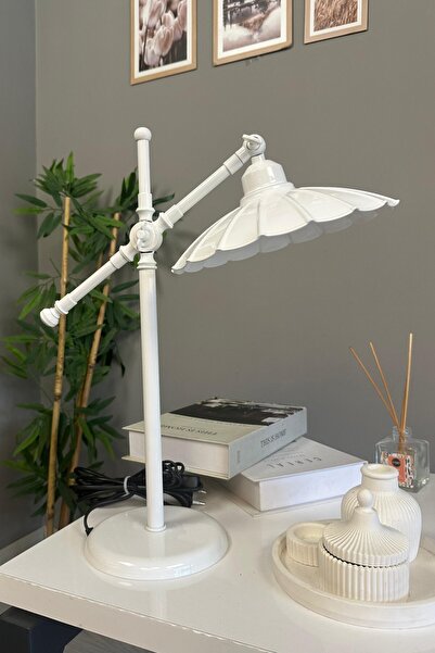 Bamyum Risso Beyaz Masa Lambası Dekoratif Abajur Çocuk Odası Başucu Lambası O...