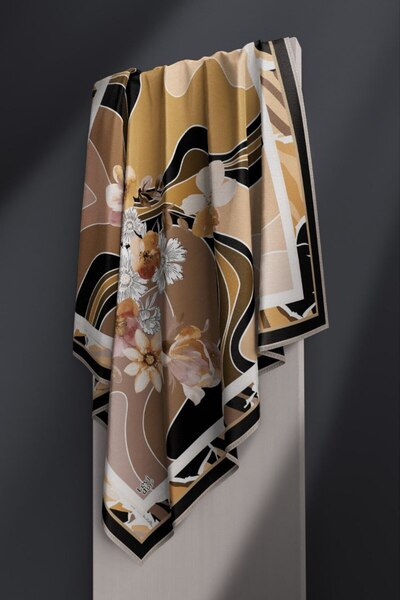 Levidor Φουλάρι με λουλουδάτο σχέδιο μπατίκ με λαμπερό κρυστάλλινο σχέδιο