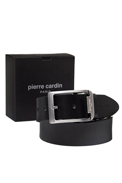 Pierre Cardin Curea pentru bărbați din piele neagră Analin (lățime 4 cm) PCK04100Y3N
