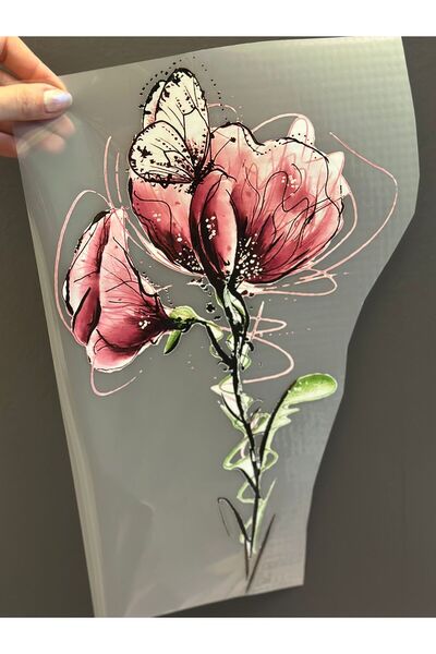 Gönülden Tasarım TRANSFER FLORAL ADEZIV LA CĂLCARE ARMA 35X25 CM