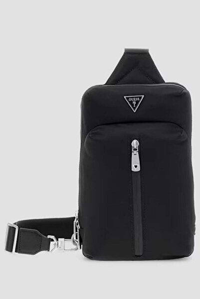 Guess bag with logo and zipper closure Black