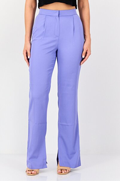 Lichi Women Regular Fit Solid Palazzo Pants, Light Purple