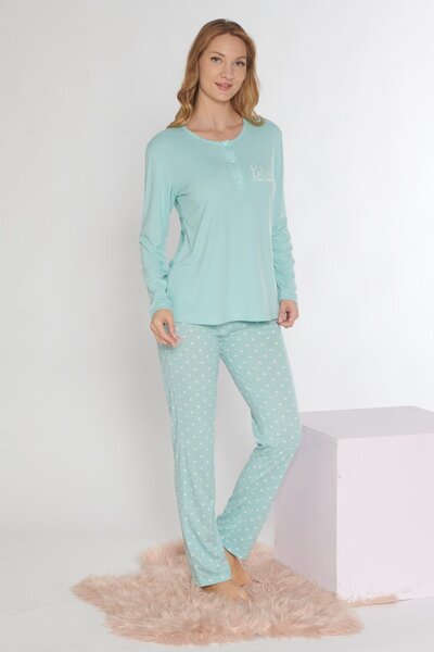 DOWRY Women's Long Sleeved Seasonal Pajama Set with Pockets 09-241