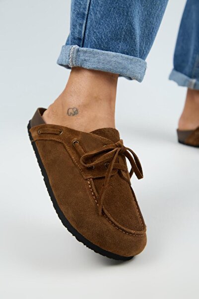 Manijero Karis Жіночі шкіряні шльопанці з шнурівкою Taba