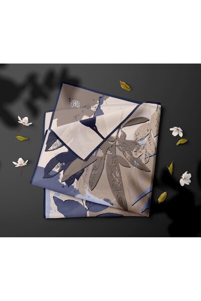 Levidor Soyut Yaprak Fırça Desen Işıltılı Kristal Eşarp