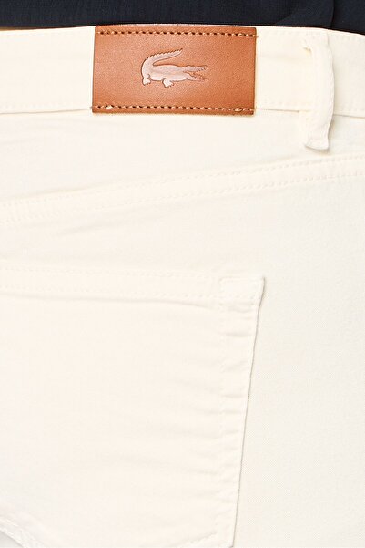 Lacoste Women Slim Leg Plain Chino Pants, Cream