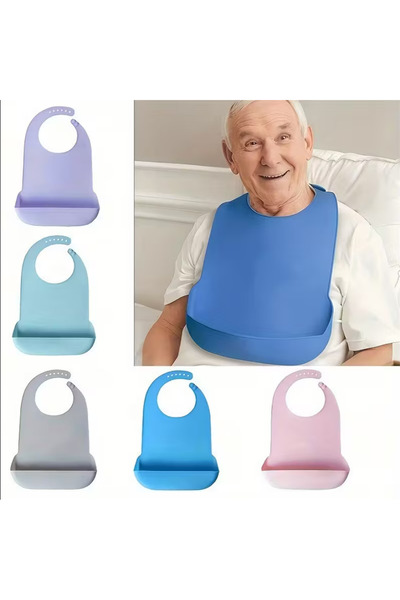 BABUN مريلة طعام كبيرة الحجم للغاية من السيليكون، مقاومة للماء وقابلة للتعديل...