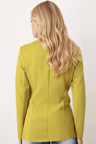 armonika Women's Oil Green Single Button Jacket Arm-20K001020