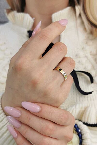 nasipkuyumcu 14 AYAR 4 MM LAZER KESİM KÜP MODEL ALTIN ALYANS YÜZÜK XAL000094