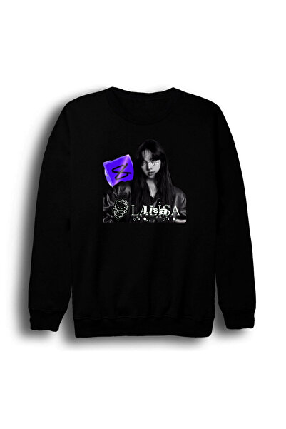 fame-stoned La Lisa - Lisa - BLACKPINK - K-Pop - Hanorac unisex cu decolteu rotund, 100% bumbac, cu imprimeu Alter Ego