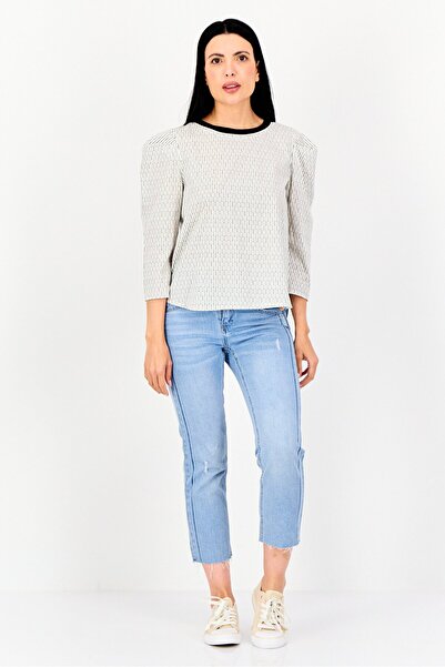 Levi's Women Crew Neck 3/4 Sleeve Allover Print Top, Multicolor