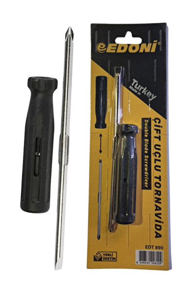 ELDİPA 2’li Tornavida Seti – 7 mm Düz ve Yıldız Uçlu Siyah Saplı Tornavida İkisi Bir Arada