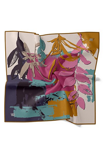 Levidor Αφηρημένο μοτίβο με πινέλο με φύλλα, αστραφτερό κρυστάλλινο κασκόλ