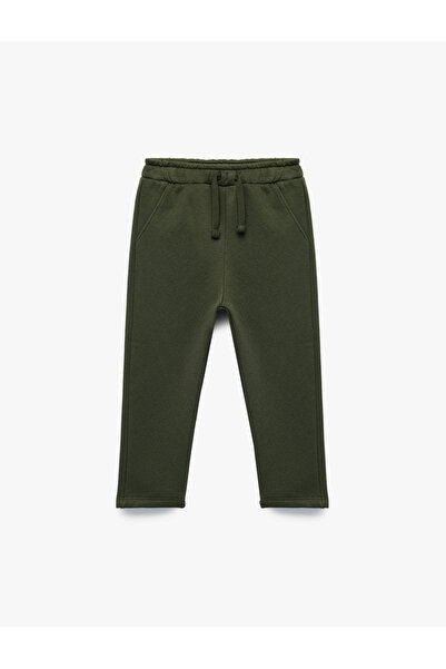 Koton Basic Cotton Sweatpants with Pockets and Lace-Up Waist