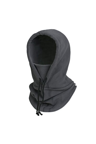 Tessero Men's Sport Hat, Hooded Model with Mask and Neck Protection, Ear Protection, One Size, Gray,